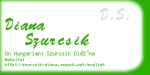 diana szurcsik business card